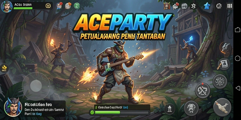 Tampilan gameplay ACEPARTY dalam petualangan yang mendebarkan.