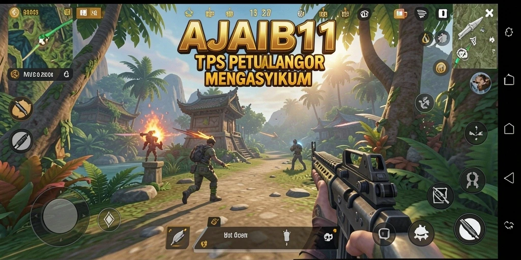 Tampilan gameplay AJAIB11 yang penuh aksi dalam mode TPS.