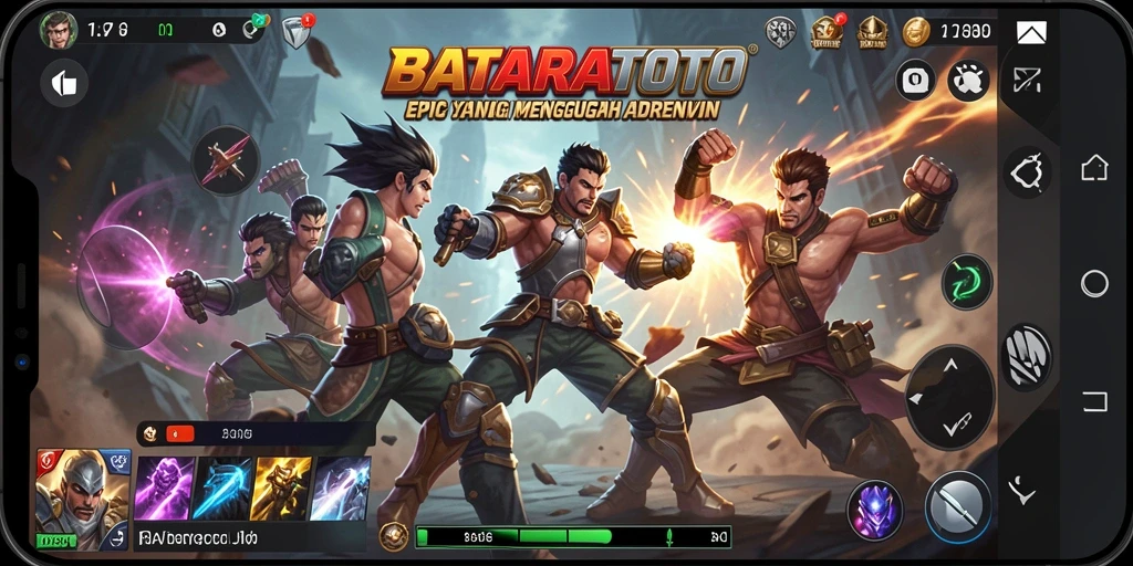 Tampilan gameplay intens dalam pertarungan di BATARATOTO.