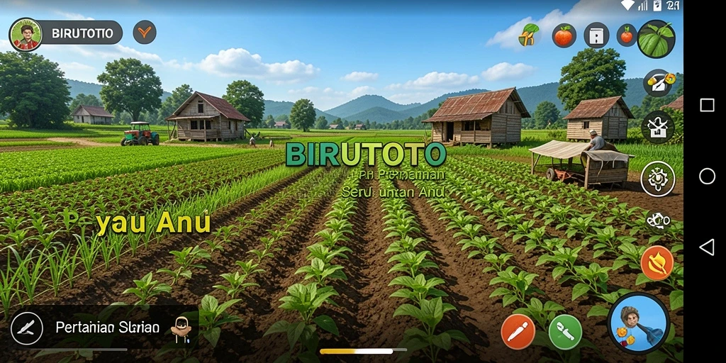 Tampilan screenshot BIRUTOTO yang menunjukkan aktivitas pertanian yang seru.