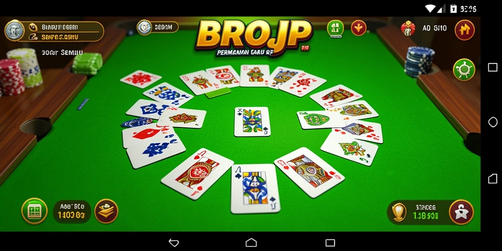 Tampilan gameplay Gaple yang menarik dalam BROJP.