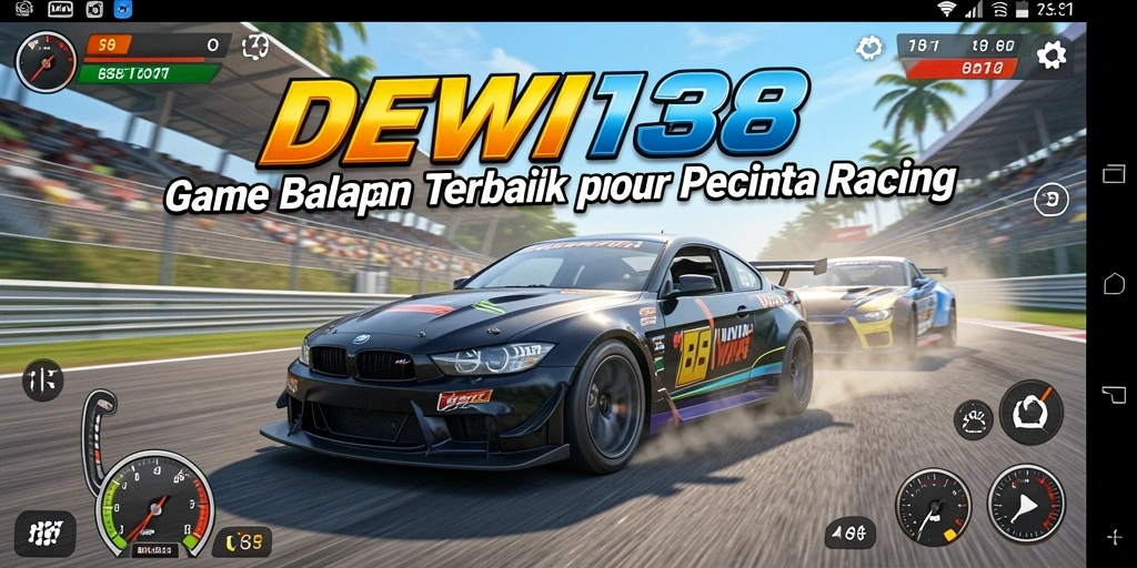 Gameplay balapan seru di DEWI138 dengan mobil kencang.