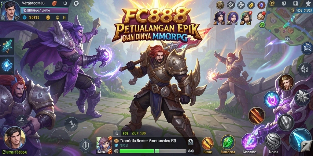 Screenshot gameplay <strong>FC888</strong> yang menunjukkan pertarungan seru di dunia MMORPG.