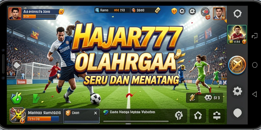 Tampilan gameplay seru dari <strong>HAJAR777</strong> yang menggambarkan pertandingan olahraga.