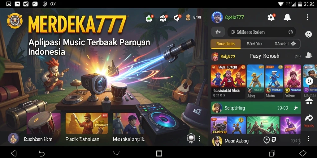 Screenshot utama gameplay Music di aplikasi MERDEKA777.
