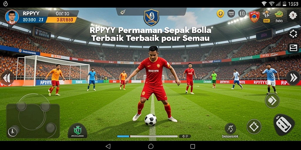 Tampilan aksi seru dalam game sepak bola RPYYY.