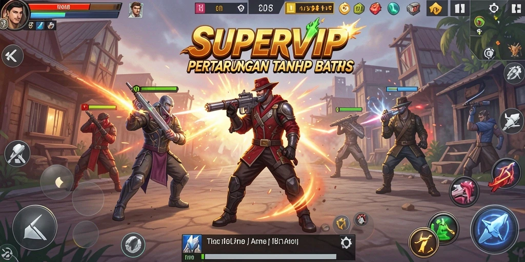 Tampilan gameplay pertarungan seru di SUPERVIP.